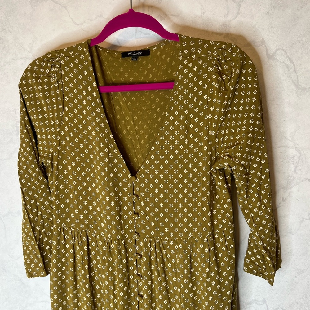 Madewell Button-Front Midi Dress in Adorable Ditsy
